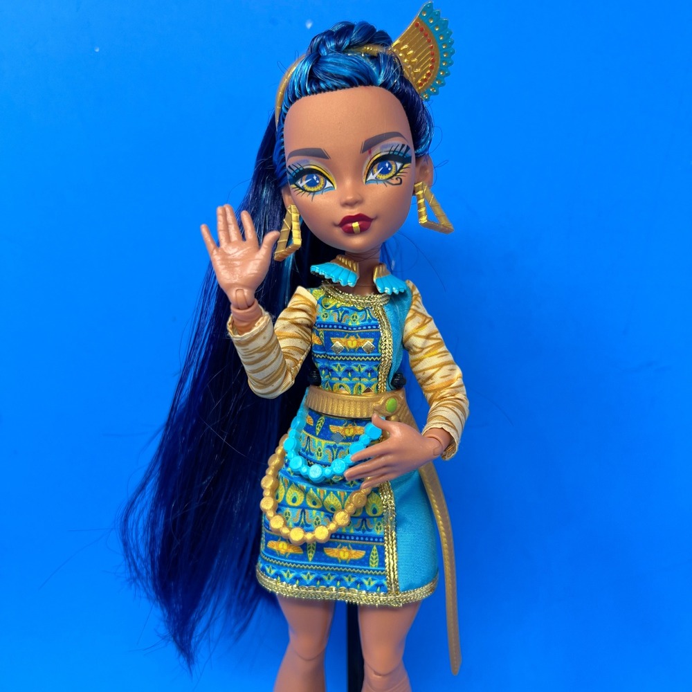 Monster High Cleo De Nile Doll G3 Blue Gold Egyptian Dress Boots